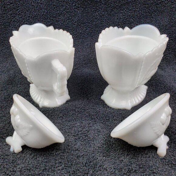 Westmoreland Milk Glass Creamer and Sugar Set Lidded Vintage “Cherry & Grape” - Picture 3 of 13